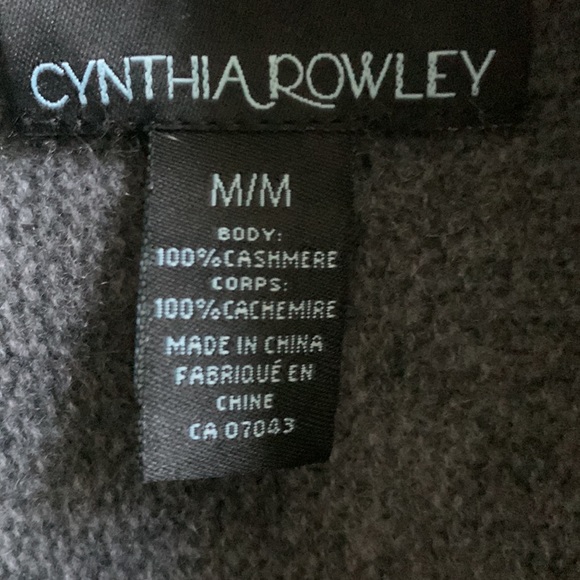 Cynthia Rowley Cashmere Open Front Grey fringe Cardigan Women Size M - Picture 2 of 6